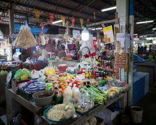 fresh produce at a local Thai market